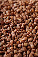 Close-Up Background of Buckwheat Grains