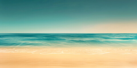 Gradient background transitioning from ocean blue to sandy beige, evoking the tranquility of the beach, ideal for summer products or coastal decor