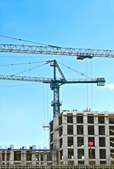 Crane and construction site