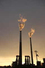 えんとつ町の煙突 コンビナートの光！ #SDGs 自然の輝き　地球環境と工場汚染
