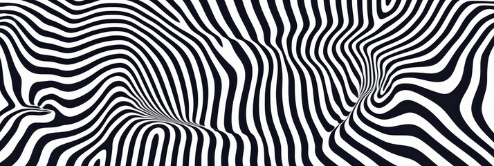Abstract Black and White Striped Pattern