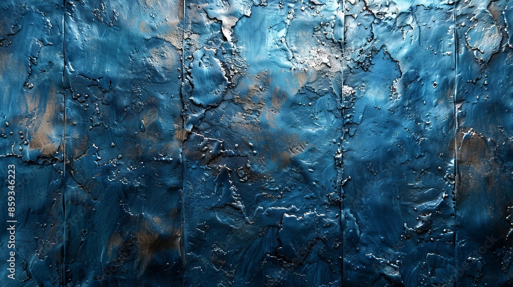 Aufkleber this image shows an abstract textured blue surface, featuring unique patterns and complex textures. 