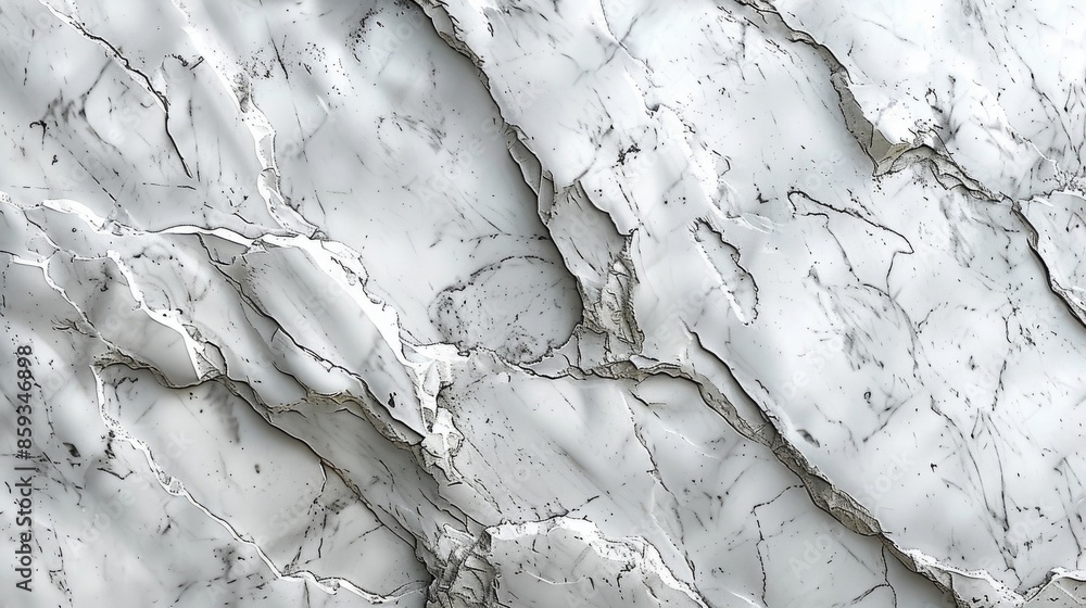 Poster this image showcases a white marble texture featuring distinct cracks and a smooth surface, ideal fo