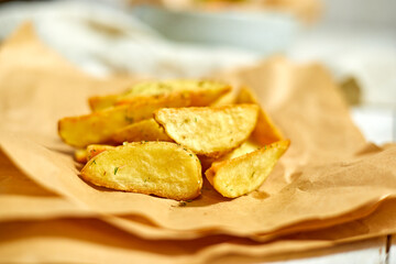 Fried Potato wedges