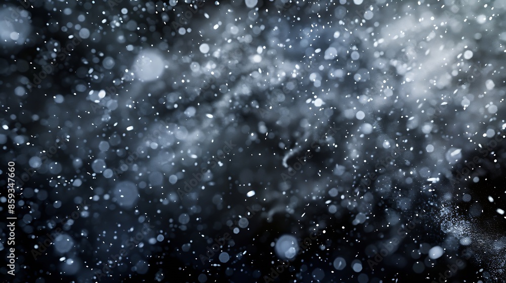 Poster texture of rain and fog on a black background overlay effect abstract splashes of rain and snow over