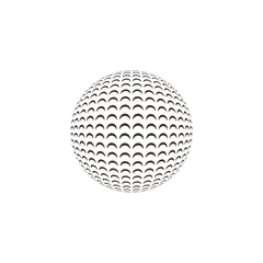 abstract golf ball silhouette logo design symbol vector illustration