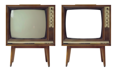 Retro wooden TV box cut out with frame screen cut out