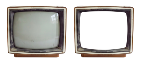 Retro wooden TV box cut out with frame screen cut out