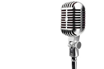 Fototapeta premium Retro style microphone isolated on white background