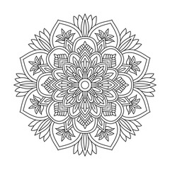 Circle flower of mandala with floral ornament pattern design