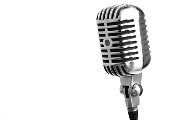 Fototapeta premium Retro style microphone isolated on white background