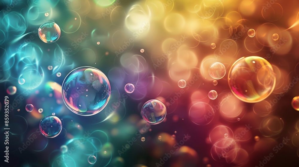 Poster the colorful bubbles in an abstract image pop against a gradient backdrop, creating a vibrant and dy
