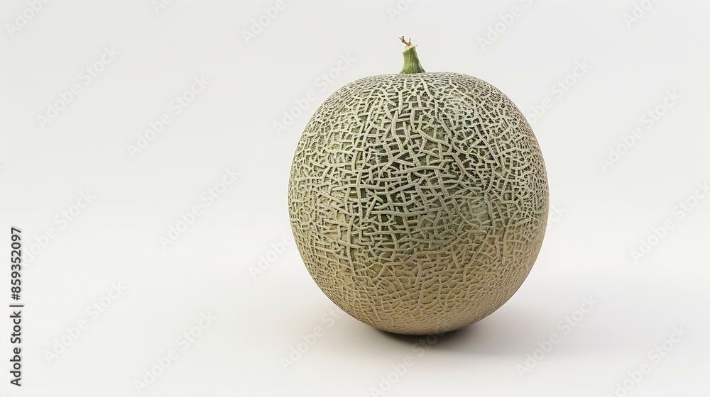 Poster cantaloupe melon isolated on a white background : generative ai
