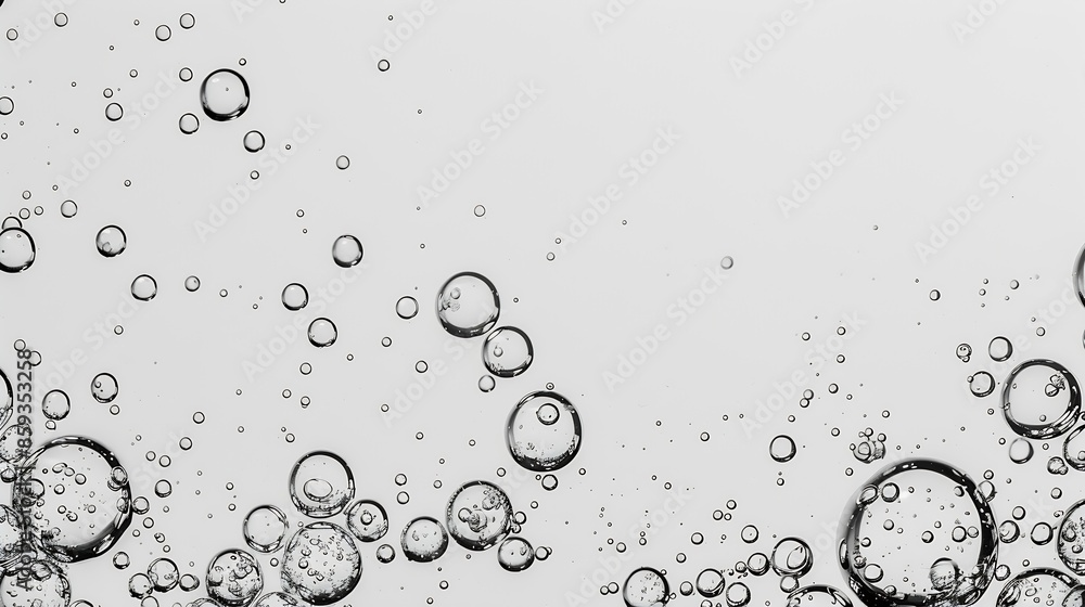 Poster water bubbles isolated over a light gray background : generative ai
