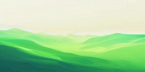 Fototapeta premium Abstract Green Hills Illustration