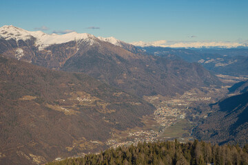 Obraz premium View down into the Sole Valley in Trentino, Italy