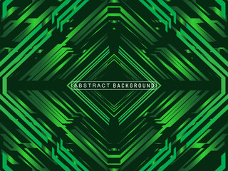 Futuristic green lines abstract background. Geometric green lines form abstract vector background. Technology background in green modern style.