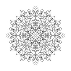 Flower mandala Festive folk floral illustration