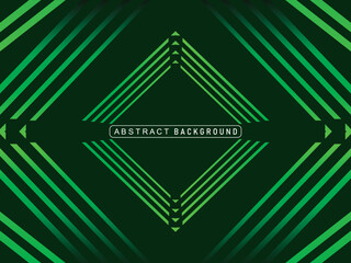 Futuristic green lines abstract background. Geometric green lines form abstract vector background. Technology background in green modern style.