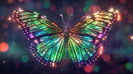 A Vibrant Butterfly with Iridescent Wings