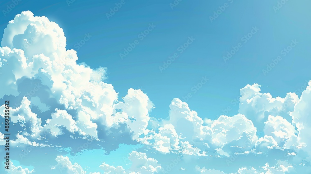 Poster blue sky and white clouds panorama with space for text