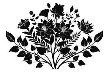 floral flower silhouette vector illustration C.eps