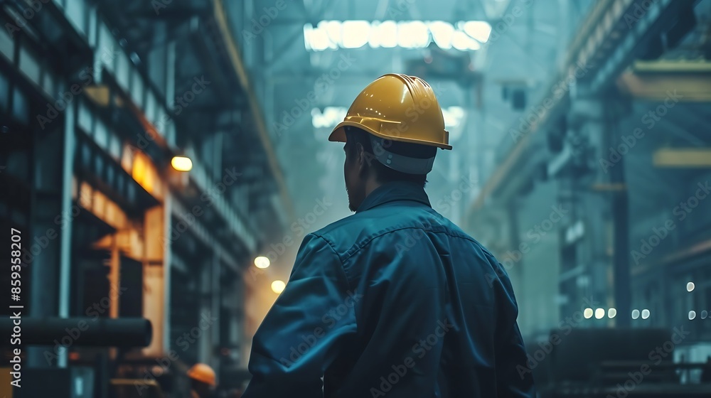 Aufkleber Professional men engineer worker skills quality maintenance training industry factory worker  warehouse Workshop for factory operators mechanical engineering team production : Generative AI