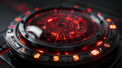 Futuristic Interface: Red Glow
