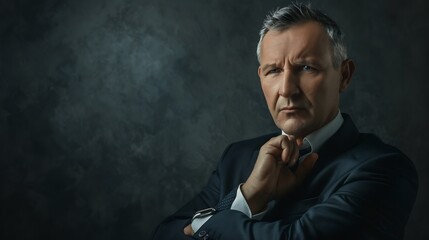 A middleaged businessman in a troubled suit : Generative AI