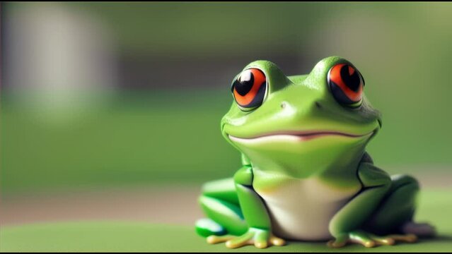 frog on a leaf ,generative ai
