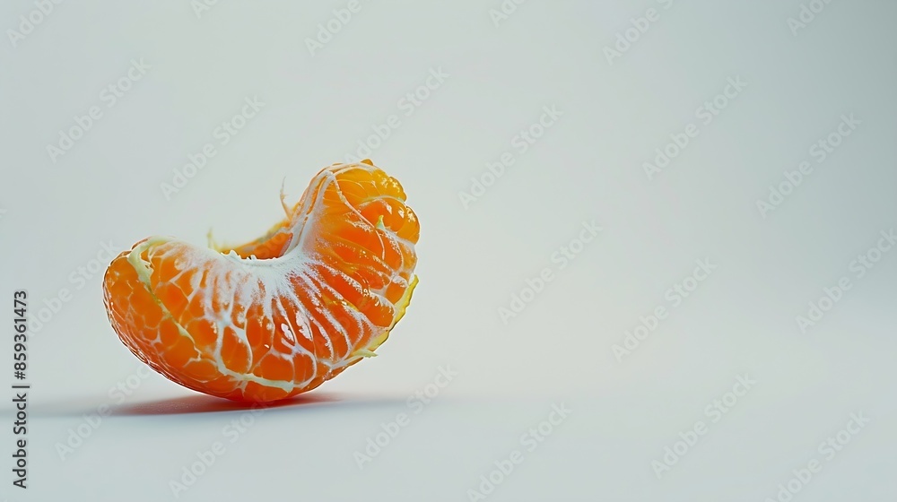 Poster Tangerine or clementine half isolated on white background with full depth of field : Generative AI