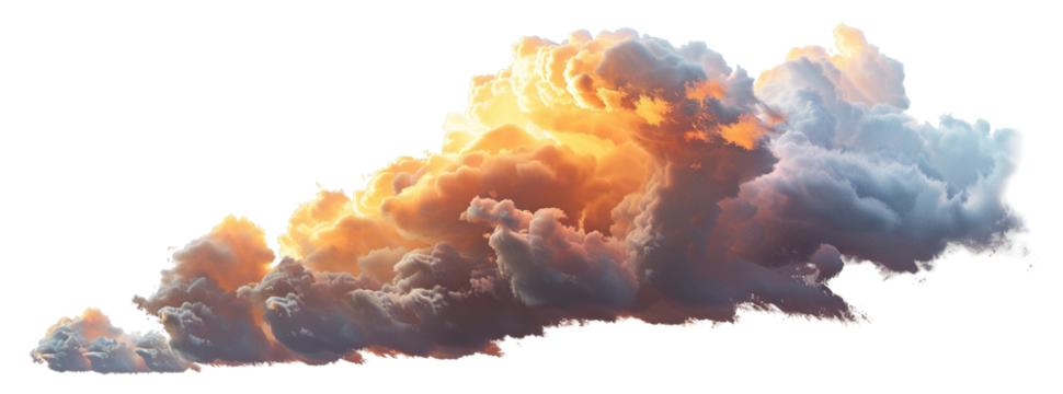 Picturesque sunset clouds cut out
