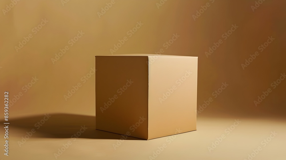 Aufkleber wooden cube minimal studio setup geometric abstract background