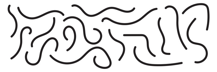 Fun colorful line doodle seamless pattern. Creative minimalist style art background for children or trendy design with basic shapes. Simple childish scribble backdrop on white background in eps 10.