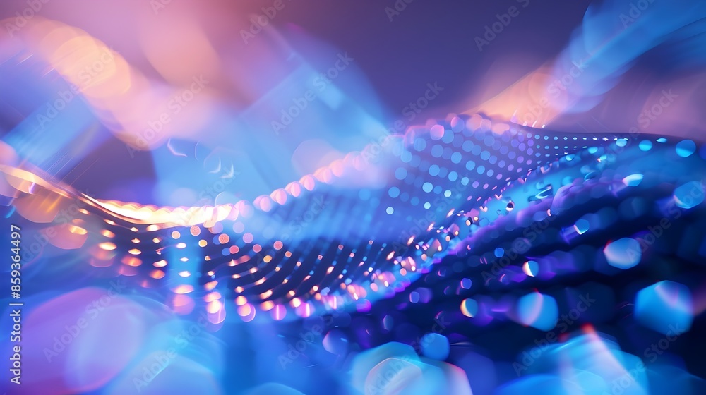 Poster captivating abstract neon lights bokeh background with vibrant colors and blurred effect