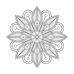 Mandala flower for adult coloring book page