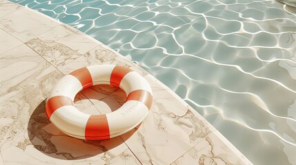 Naklejka premium lifebuoy on the beach