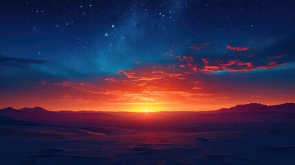 Fototapeta premium Starry Oasis in the Desert