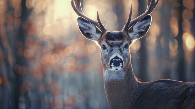 Forest-dwelling buck deer in natural habitat