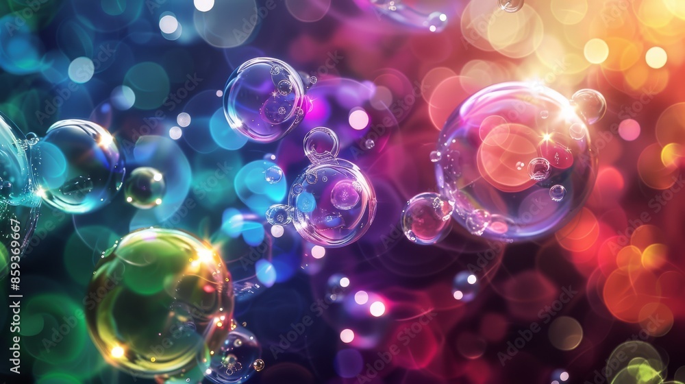 Poster the colorful bubbles in an abstract image pop against a gradient backdrop, creating a vibrant and dy