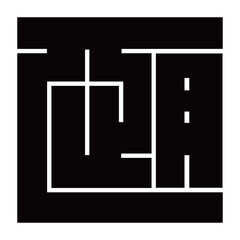 家紋です。角字という種類です。恒の形です。