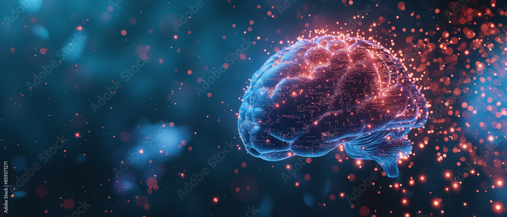 Poster brain, predictive analytics, data analysis. electronic mind. neuronet, deep machine learning concept