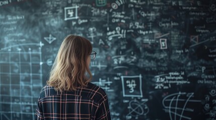 Analytical student reviewing annotated math equations