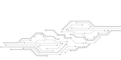 Vectors High-tech connection system on a white background. Technology digital circuit board background. Technology black circuit diagram.