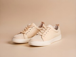 Pair of sneakers shoes in a Minimal Studio Background
