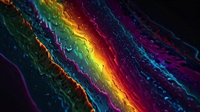 Colorful rainbow shiny slime animation, latex, glossy neon 4K