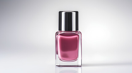a professional photo of a bottle of nail paint on a white background, product photography