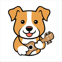 cute dogs puppy collection flat colorful illustration