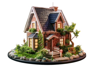 collection of 3d render of isometric house