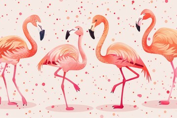 Obraz premium flamingo pattern. ai generated